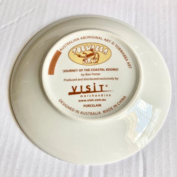 Australian Aboriginal Art Kangaroo Porcelain Plate Ron Potter Tobwabba Australia - Picture 2 of 10